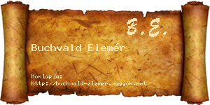 Buchvald Elemér névjegykártya